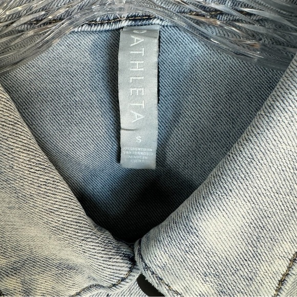 Athleta Light Blue Denim Jean Jacket Womens Size Small - Picture 2 of 7